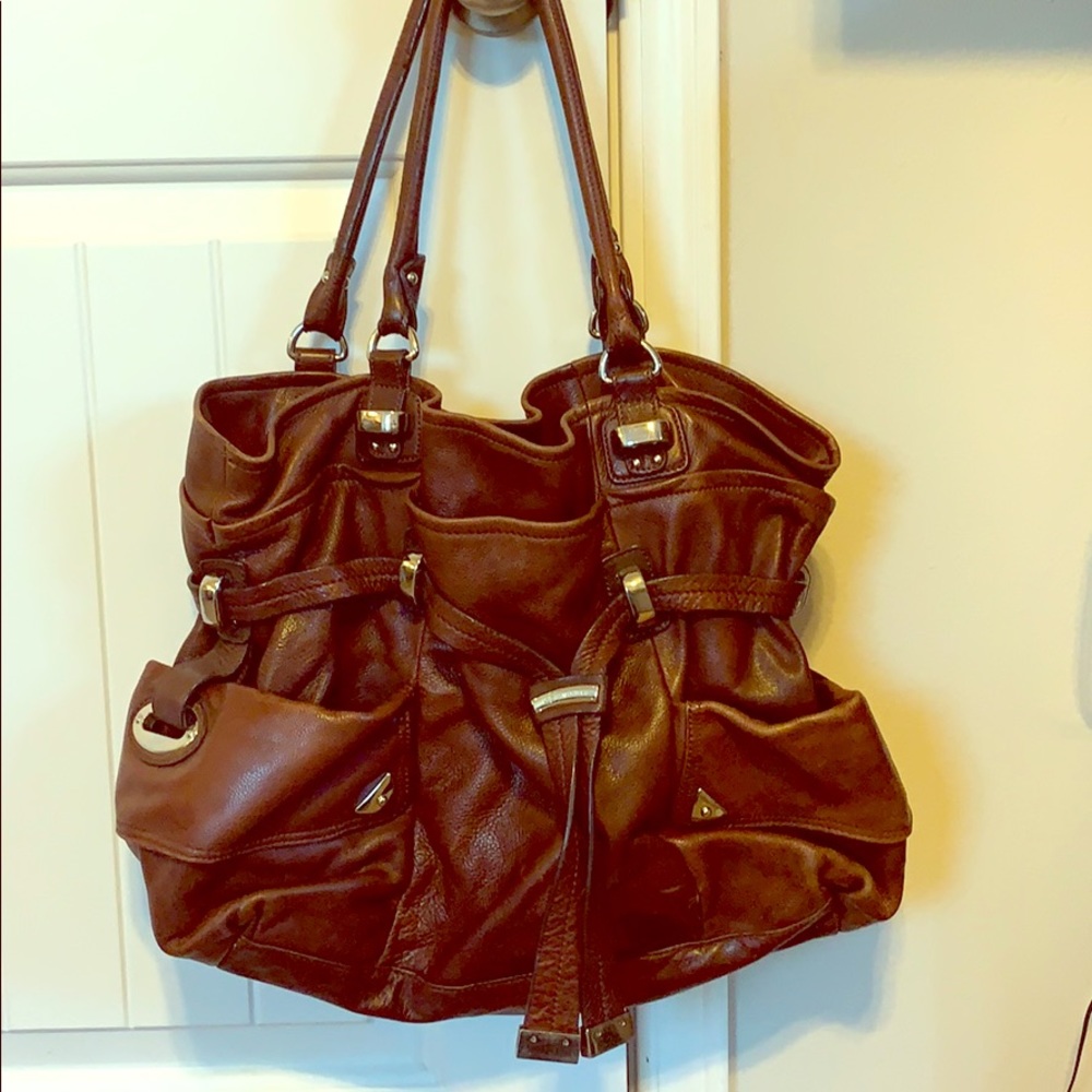 Large Brown Leather B. Makowsky Purse